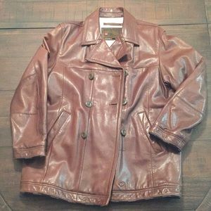 Diesel Double Breasted Thick Leather Coat sz L
